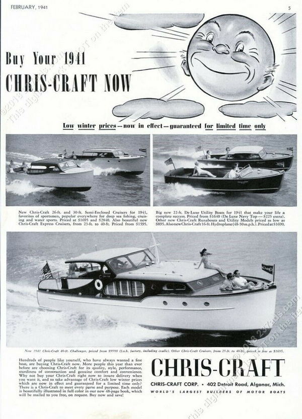 Chris-Craft Boats - 1941 Chris-Craft Ad (newer photo)
